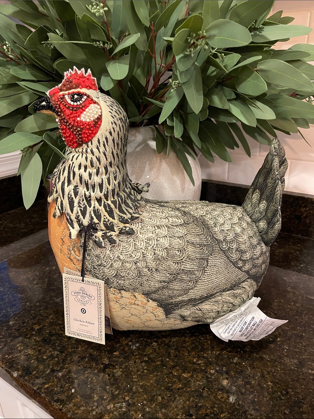 John Derian for Target Beaded  Chicken Pillow